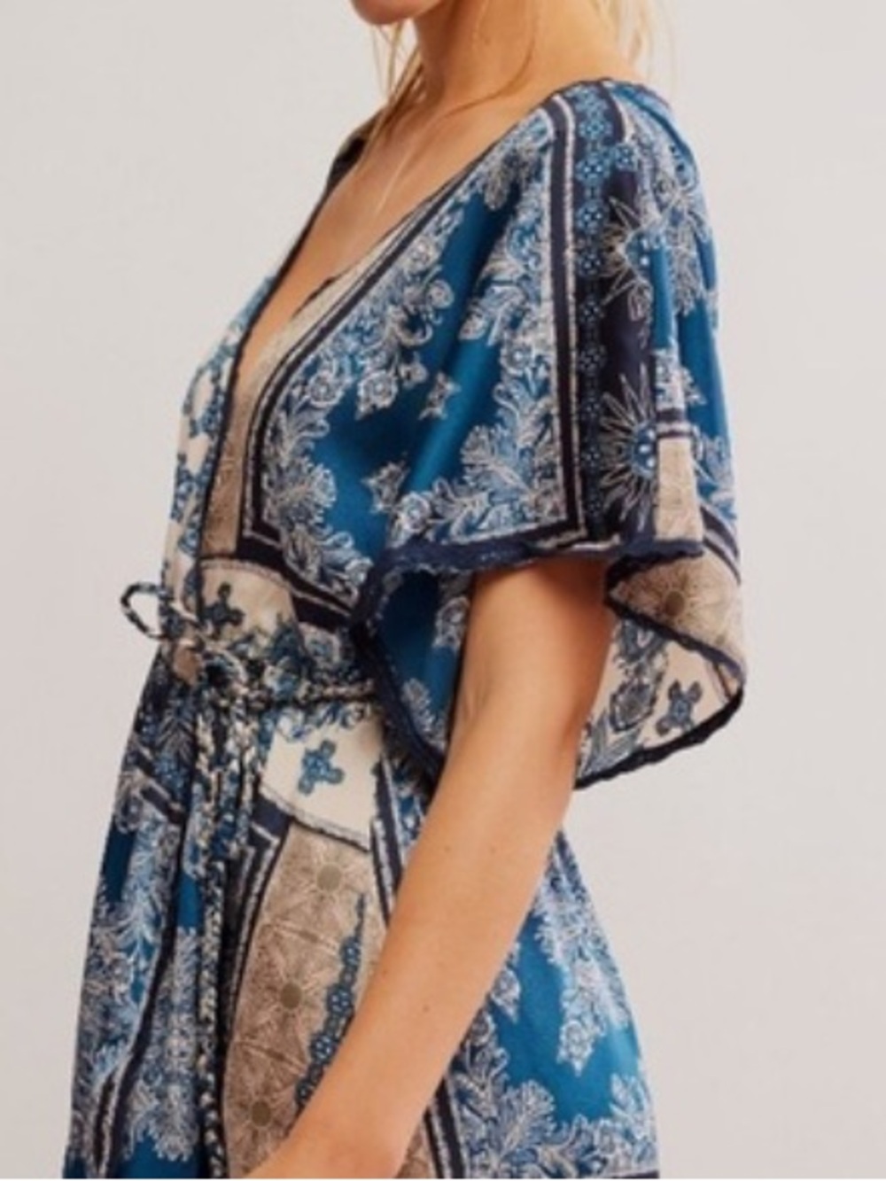Women’s Blue pajama Patterned Romper - NWT - Picture 2 of 5